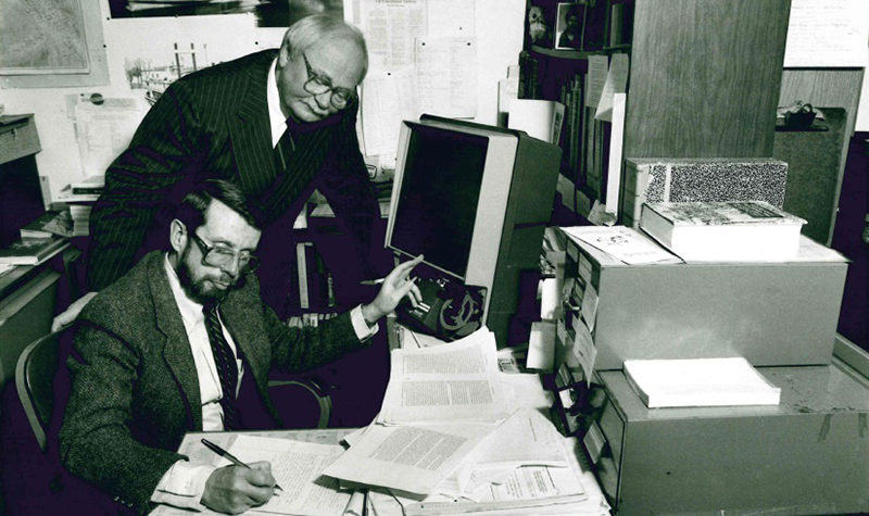 Richard Beringer (seated) and the late D. Jerome Tweton