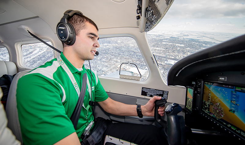 Travis Gylling flying airplane