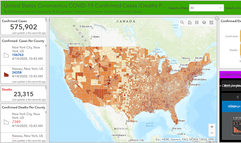 United States map of covid-19 cases