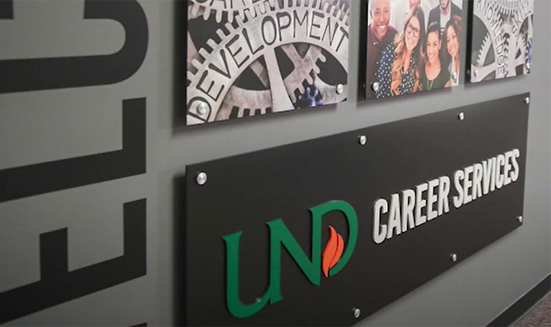 Wall decorations at UND Career Services