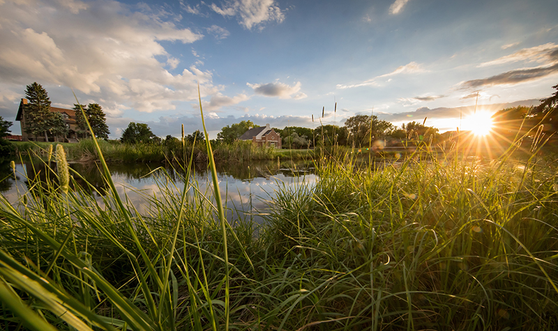 English coulee at sunset