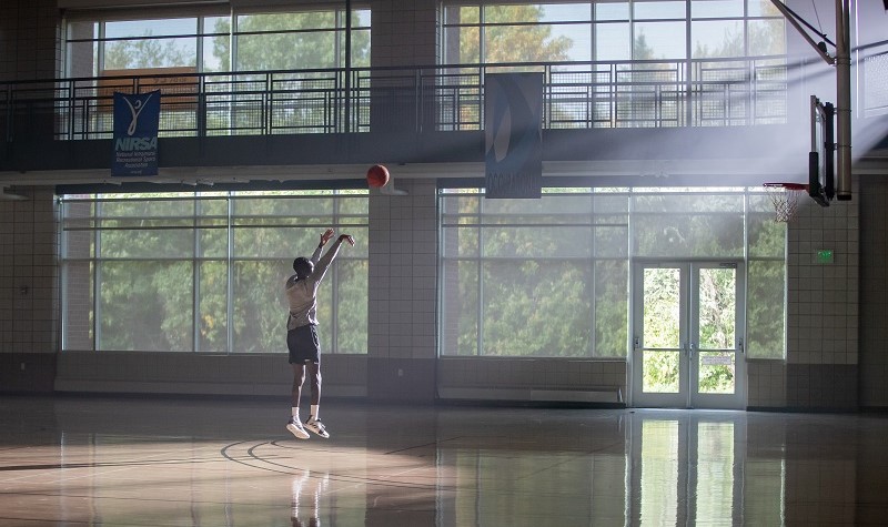 Person playing basketball