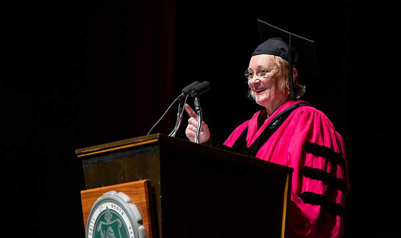 Kathy Gershman speaks at commencement