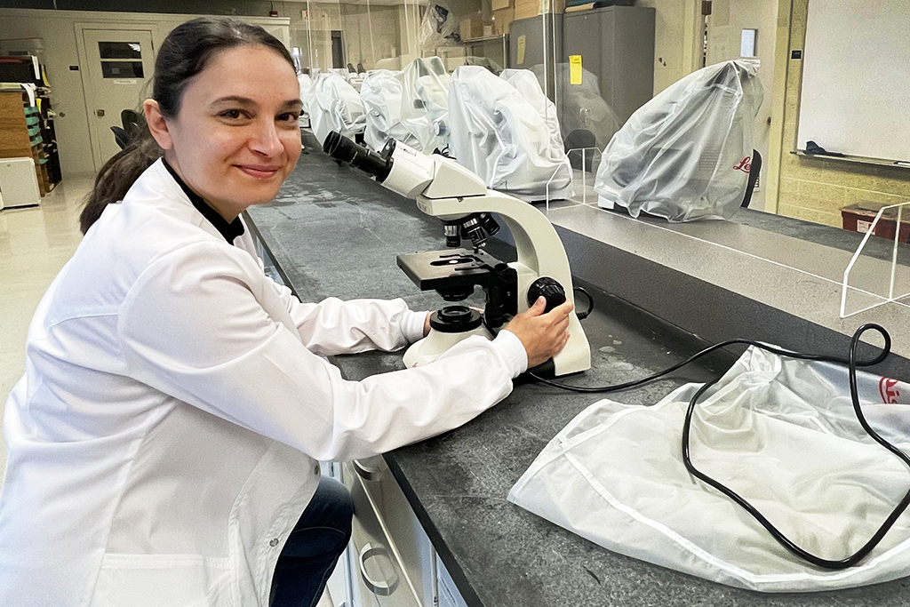 forensic science director Lavinia Iancu in the lab