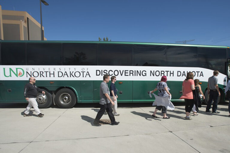 UND branded bus