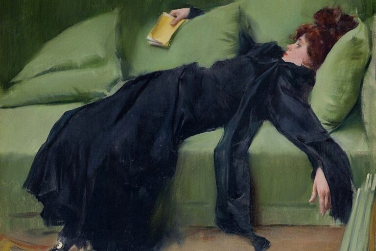 Painting titled after the ball by Ramon Casas y Carbo