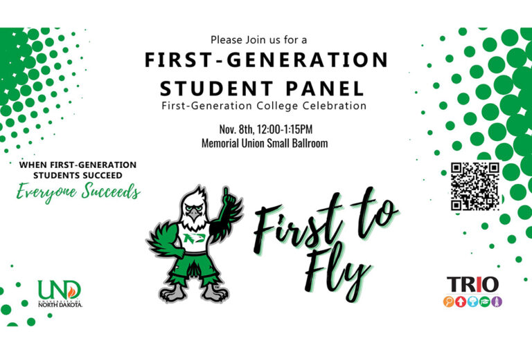 First generation student panel flyer