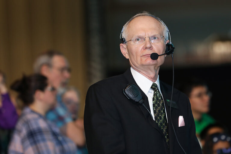 Fred Wittmann wearing headset