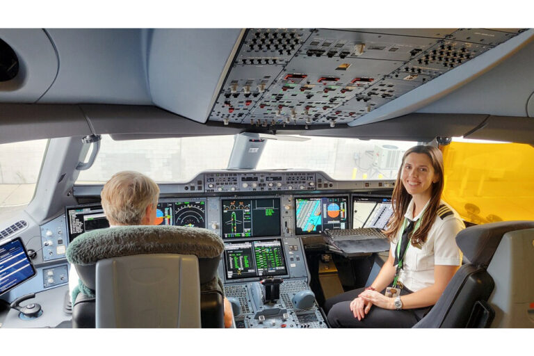 Rose Kirby in cockpit