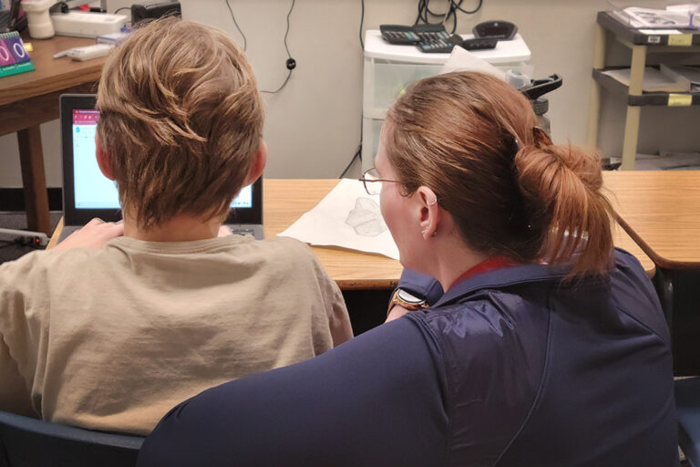 Ashley Engen and student