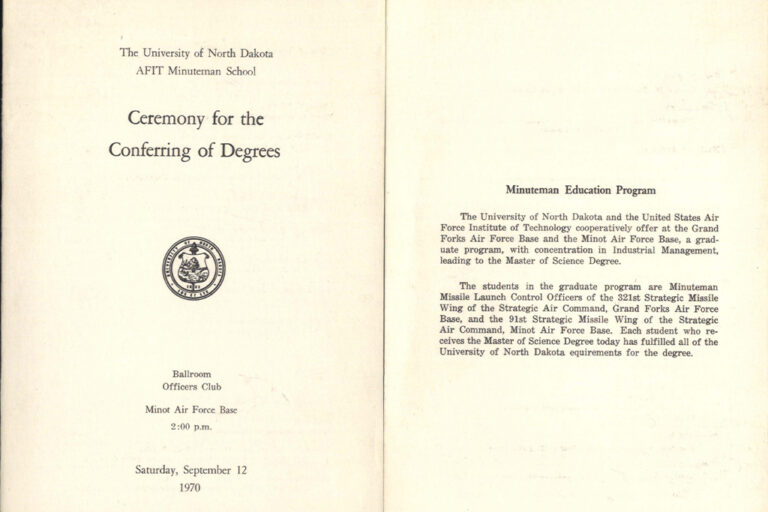 1970 UND commencement program