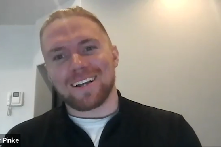 Hunter Pinke appearing over Zoom