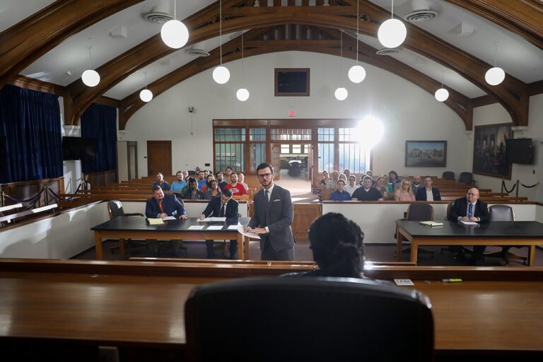 People in courtroom