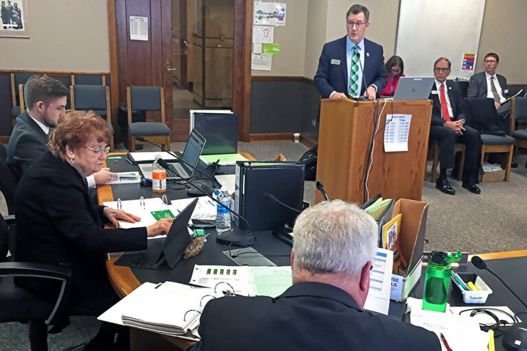 Andrew Armacost speaking at state legislature