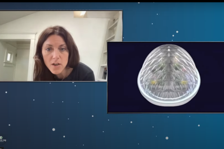 Split image showing Barbara Belvisi and BioPod