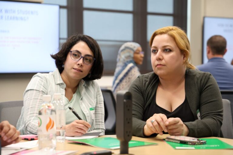 Students at table.