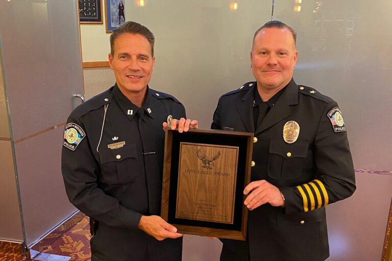 Capt. Tracy Meidinger and Chief Rodney Clark