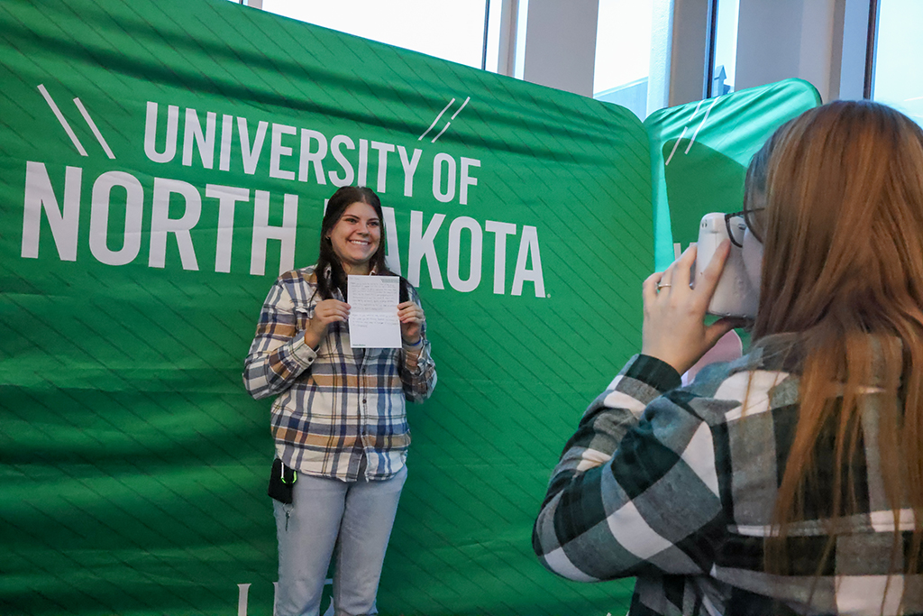 Student poses for picture