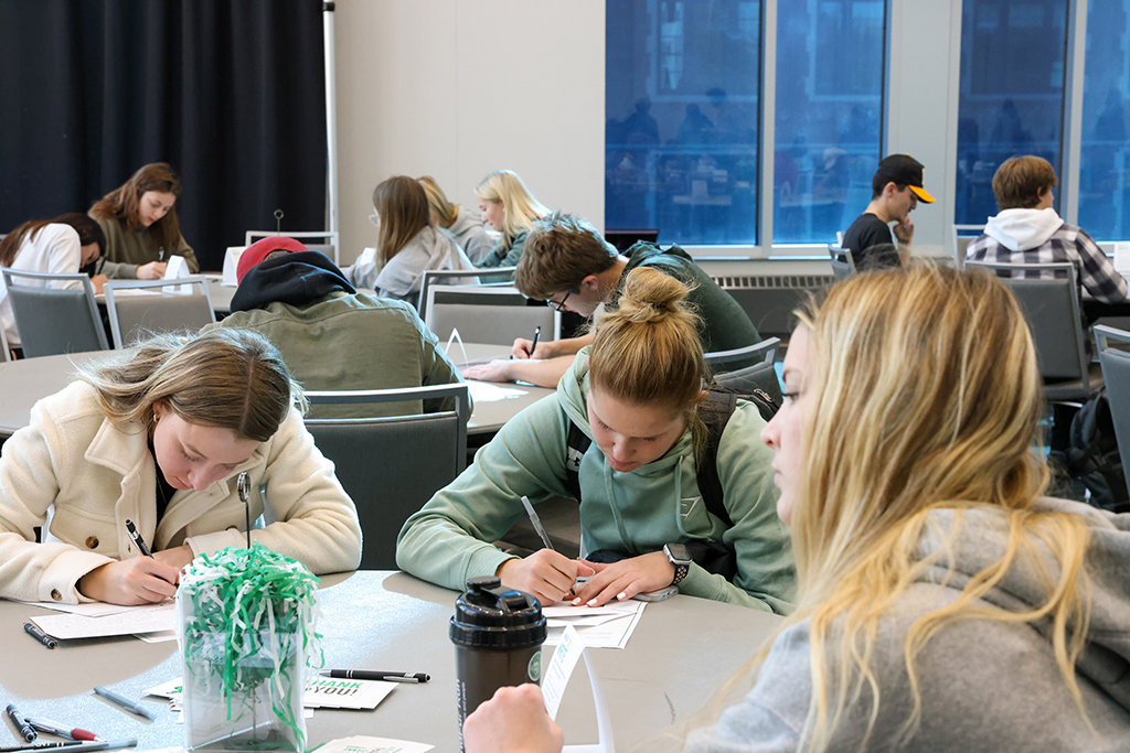 Students write cards.