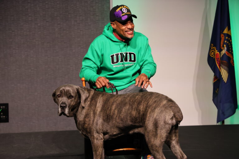 Tony Drees with dog