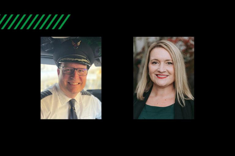 Split image showing Gordon Alvord and Rae Lutters