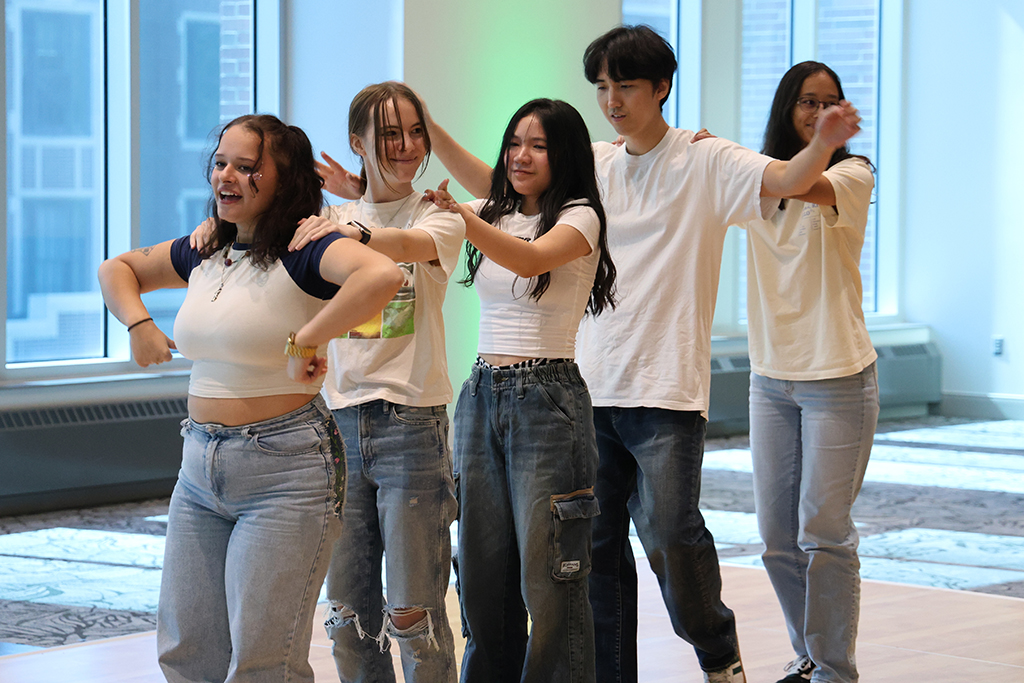 Dance routine at Fulbright event.