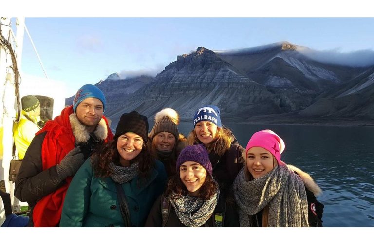 Students from American College of Norway on boat