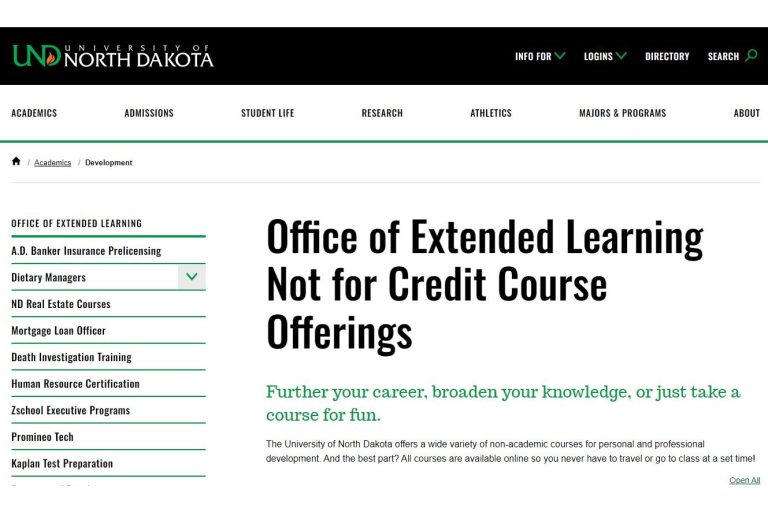 Office of extended learning screenshot