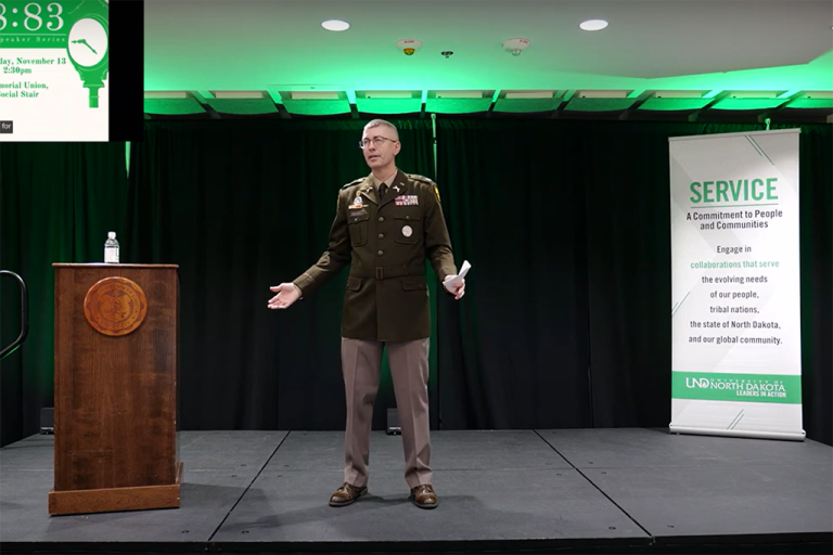 Lt. Col. Jared Budenski speaking