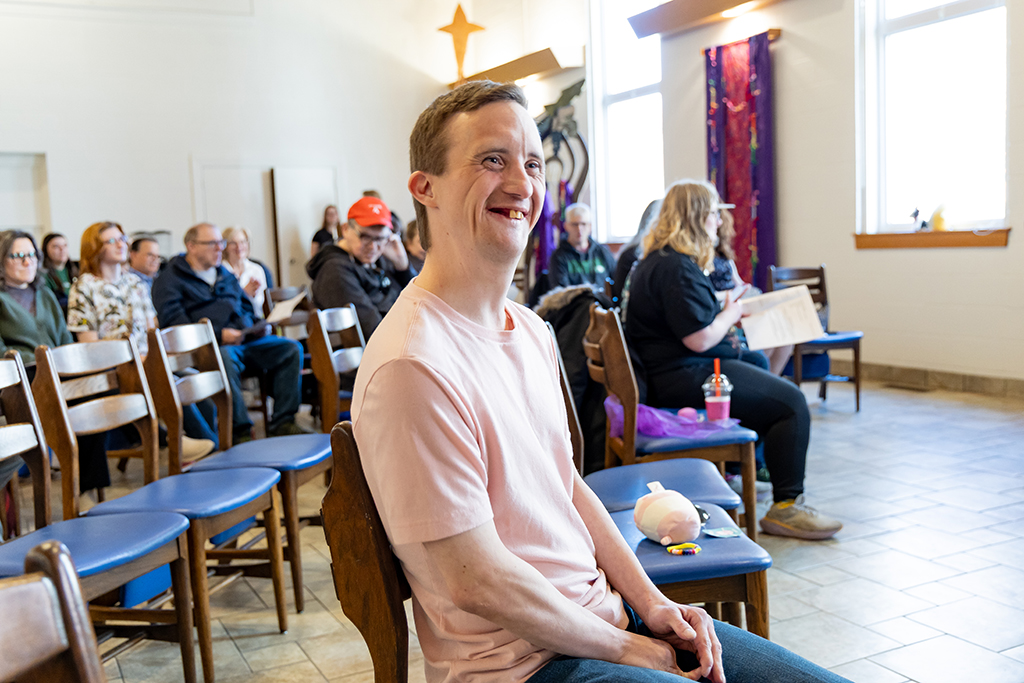 Man enjoys the music at sensory concert