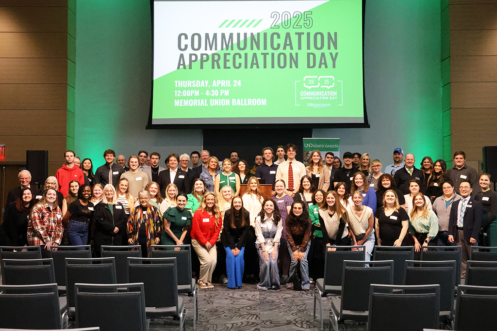 group photo of everyone attending the Communication Appreciation Day event