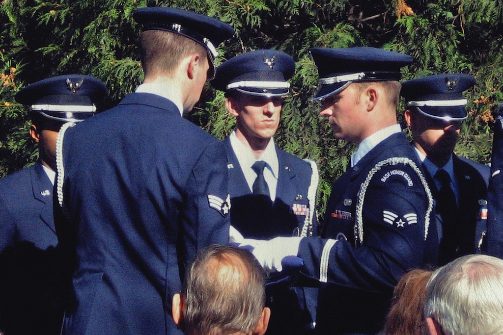 Grand Forks Air Force Base Honor Guard honors for Kay Lawrence at her gravesite in Grand Forks in 2006.