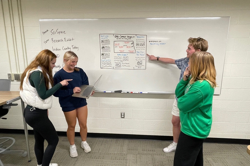 Students in Merie Kirby's class at UND.