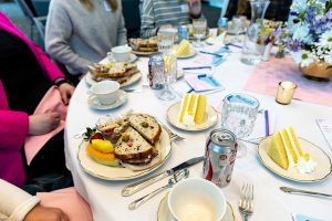 A close-up of the plated luncheon.