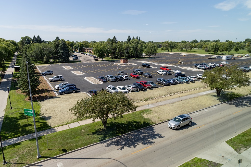 Stanford West parking lot on the UND Campus