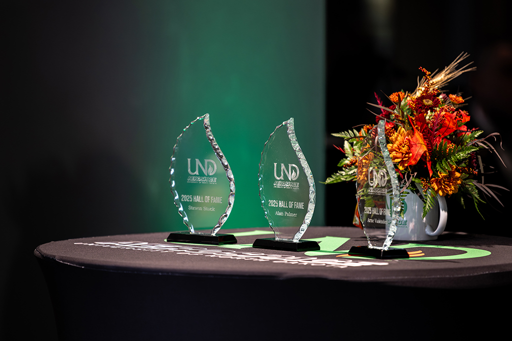 Hall of fame awards sitting on table