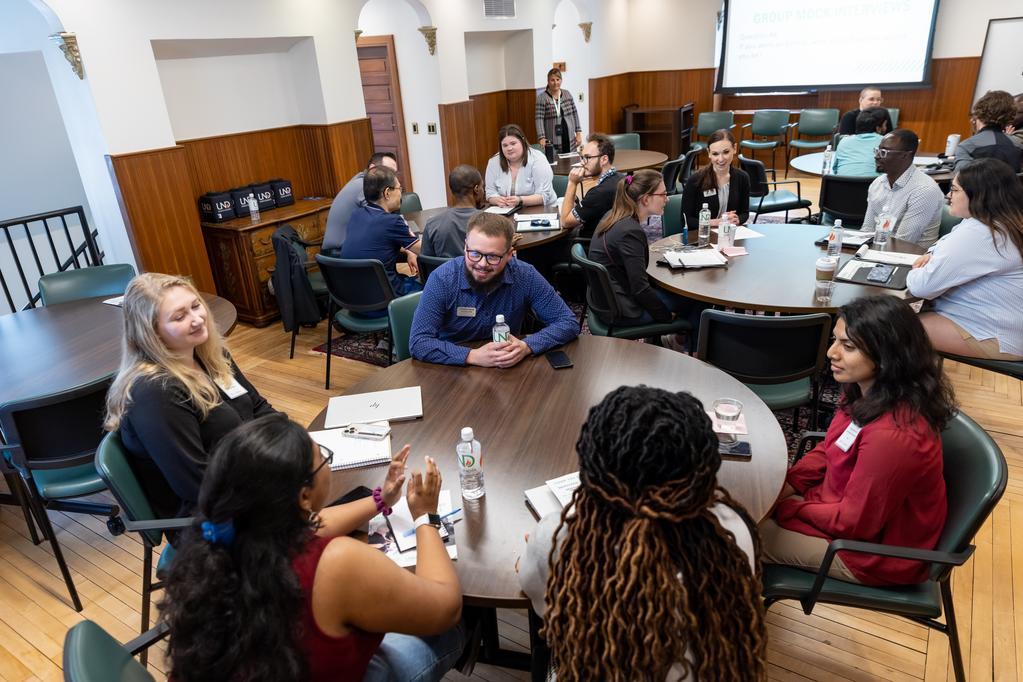 kyle braun talking with students