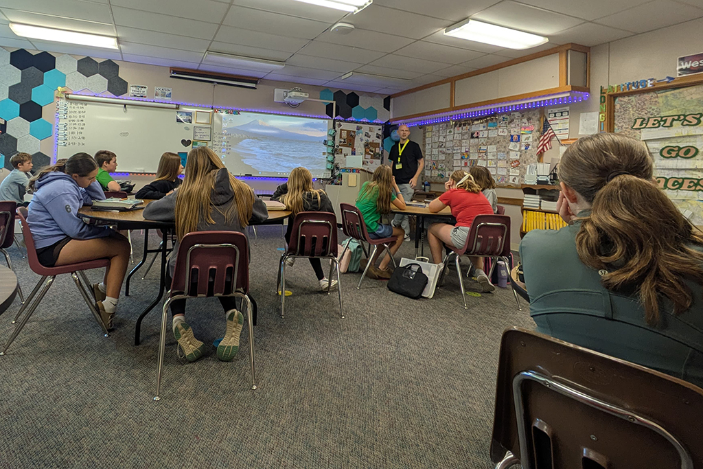 Bojan Kitanovic, a philosophy teacher from Serbia, spent a week teaching inside a Grand Forks school.