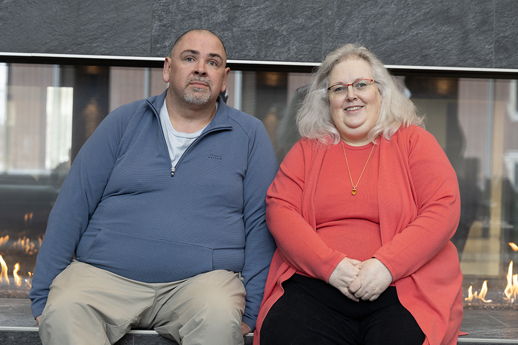 Jon Maskaly and Michelle Buehlmann sitting side by side