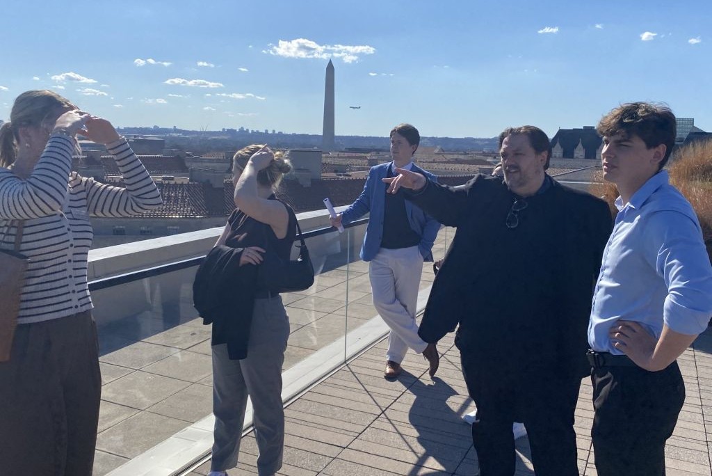 NCoBPA grad students on a rooftop in downtown Washington