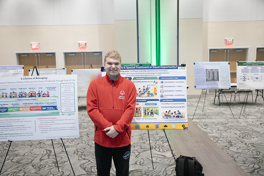 Student standing