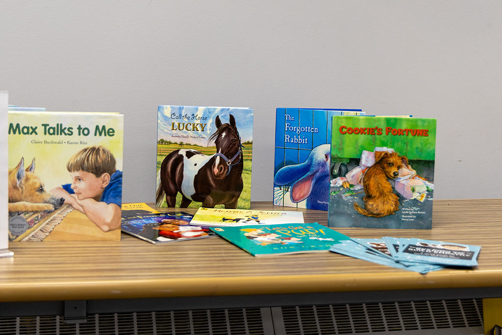 books on a table