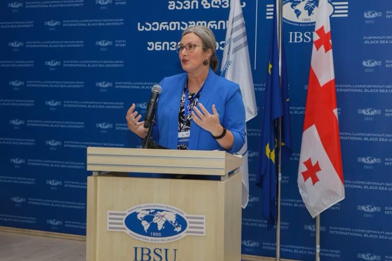 woman at podium