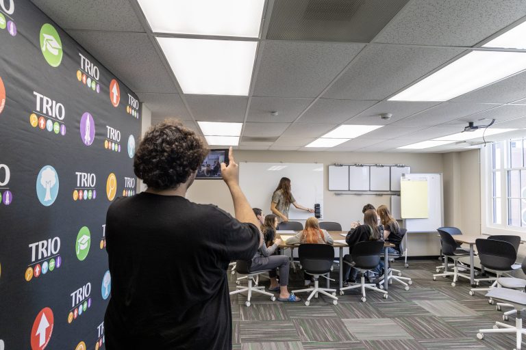 RTA records b-roll footage while students while in the TRIO suite