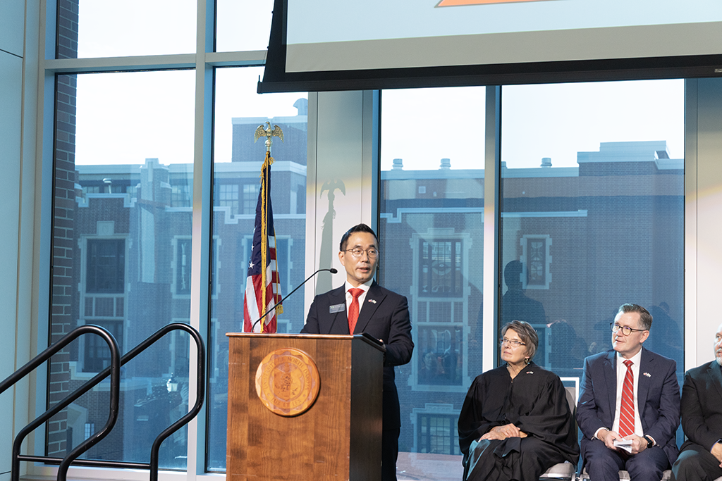 Man at podium