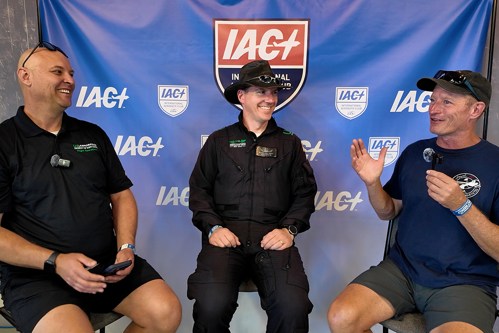 Matt Opsahl interviews Michael Lents and Jeff Boerboon for UND Aerospace’s “Aerotalk” podcast at EAA AirVenture.