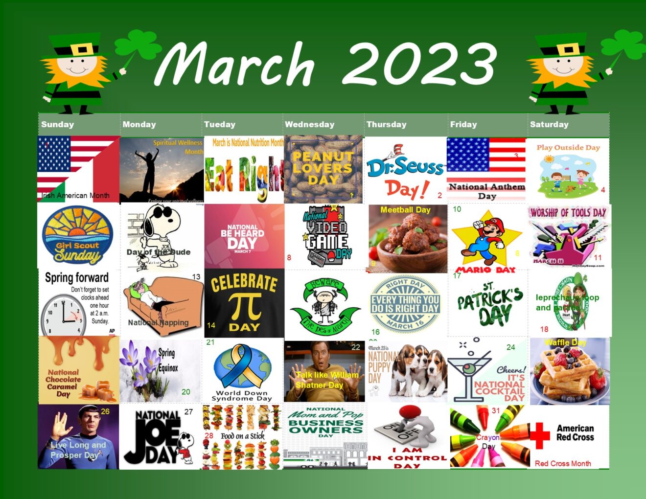 March 2023 Fun Calendar